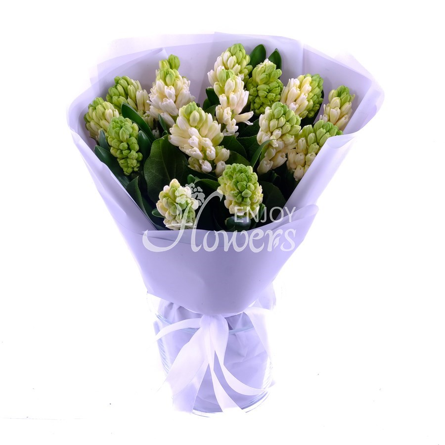 Букет из 15 белых гиацинтов "Белые гиацинты"