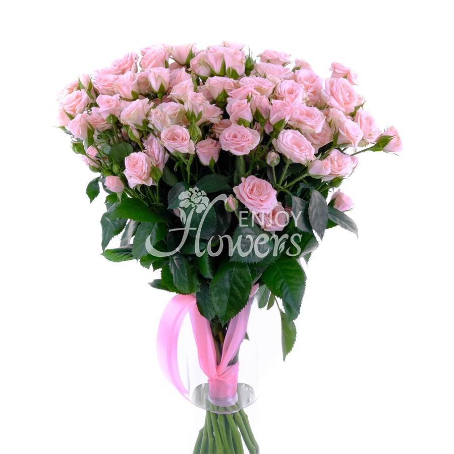 Букет из 15 роз "Розовые кустовые розы"