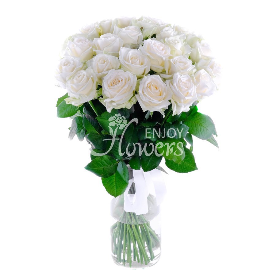 Букет из 25 роз "Белые розы"