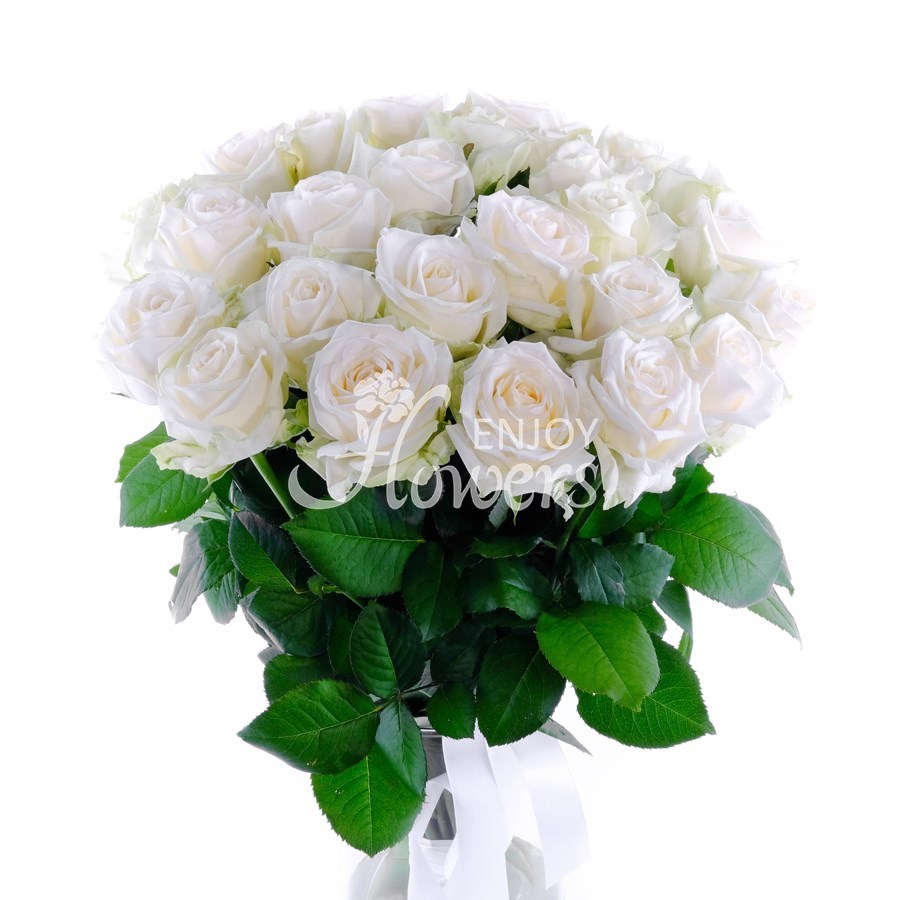 Букет из 25 роз "Белые розы"