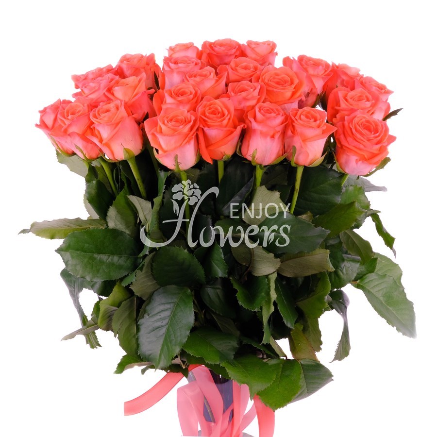 Букет из 25 роз "Оранжевые розы"