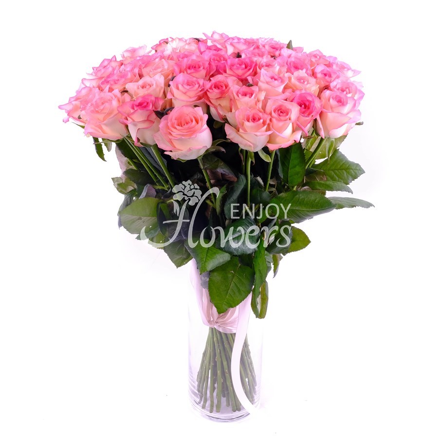 Букет из 51 нежно-розовой розы "Джумилия"
