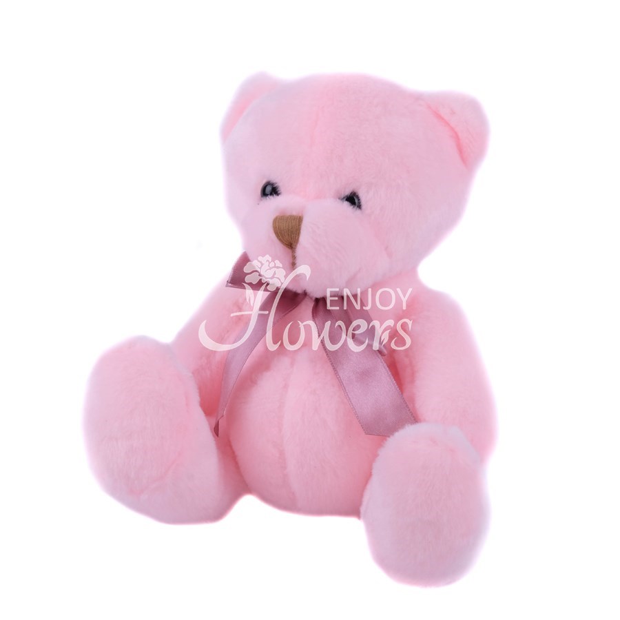 Мягкая игрушка "Медведь с бантом розовый"