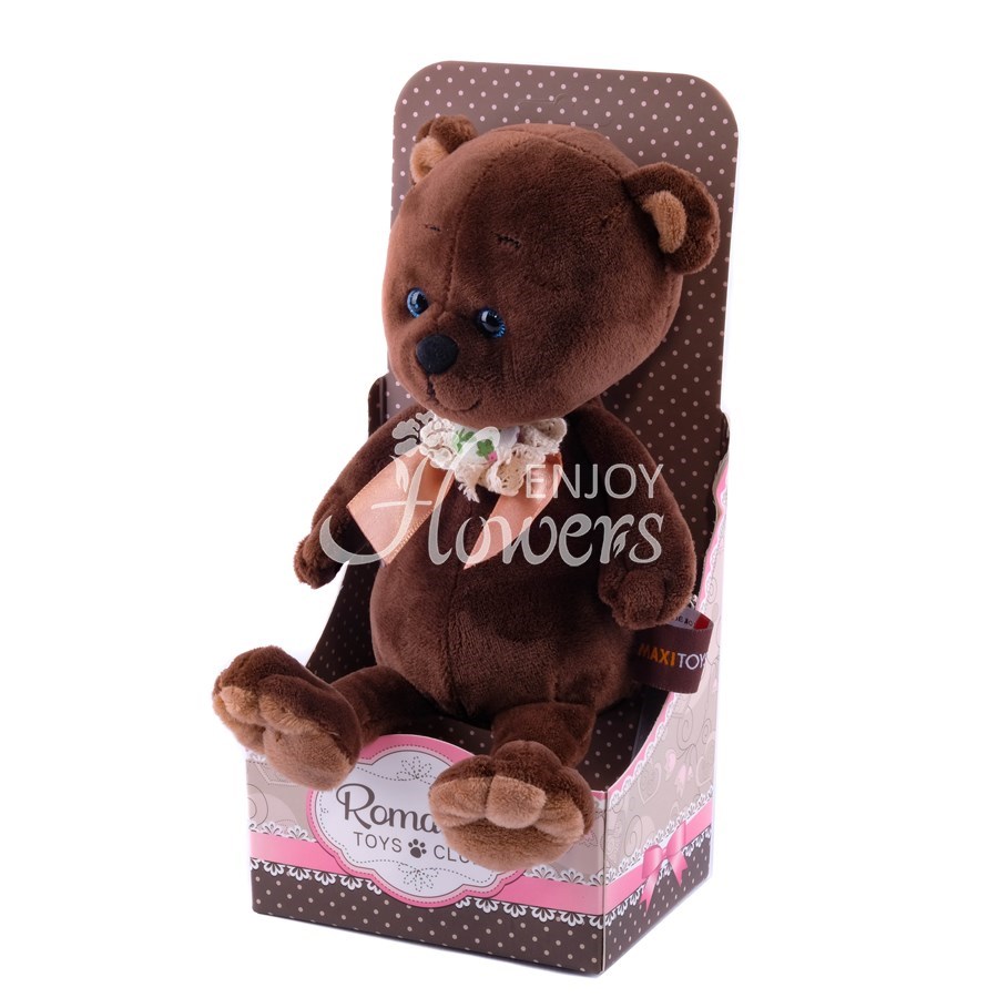Мягкая игрушка "Романтичный Медвежонок с бежевым бантиком"