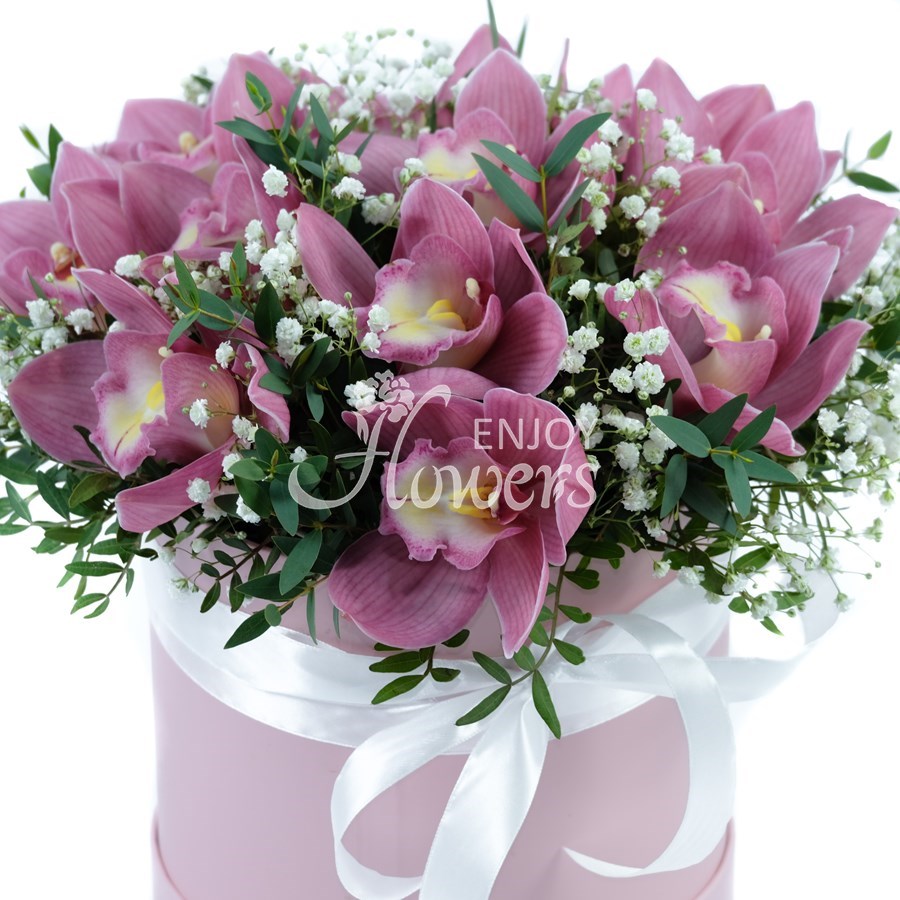 Розовые орхидеи в коробке "Розовая мечта"