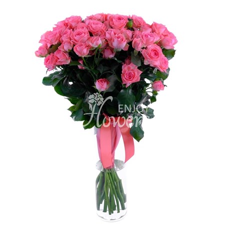 Букет из 15 роз "Коралловые кустовые розы"