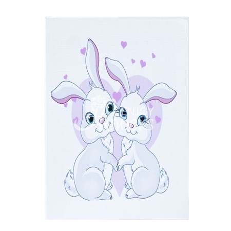 Открытка  "Влюбленные зайчики"